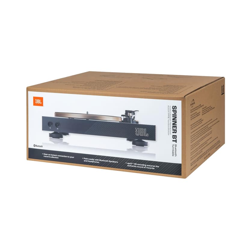 JBL Spinner Bluetooth AptX-HD Record and Vinyl Player for Speakers and Headphones - Black/Gold - JBLSPINNERBTGLDEU - 3
