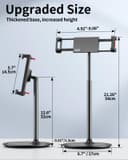 SAIJI Support de Tablette Réglable, Support de Téléphone avec Grande Base Stable, Angle et Hauteur Réglable Compatible avec 4,7-12,9" Iphone iPad Pro Air Mini (Argent) - 6
