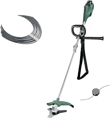 Débroussailleuse Bosch - AFS 23-37 (1000W, avec Lame à 3 Dents, Bobine pour Fil de Coupe, 3 Fils de Coupe, poignée supplémentaire, Capot de Protection) + Fil Ultra-résistant Bosch - pour AFS 23–37