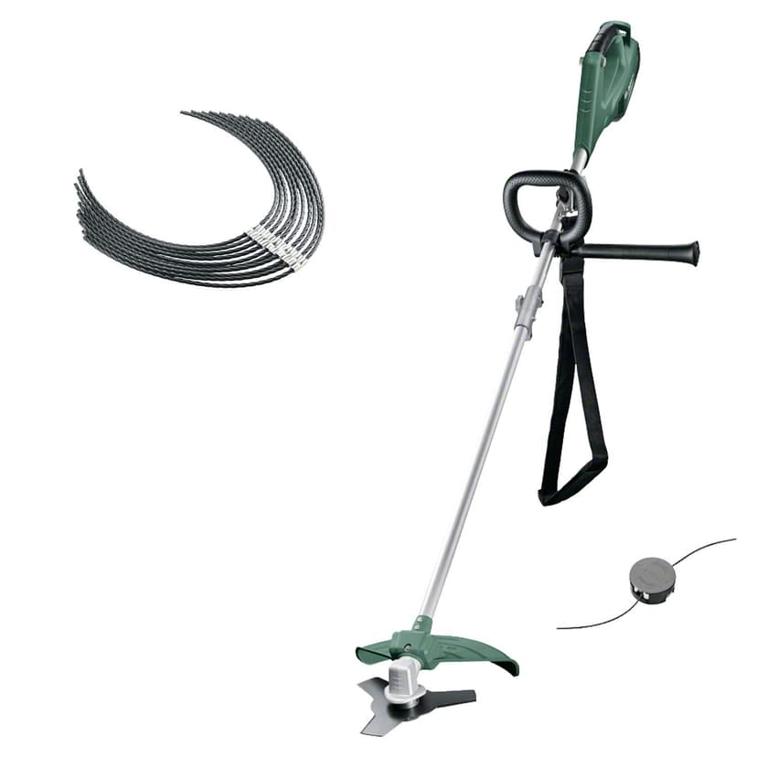Débroussailleuse Bosch - AFS 23-37 (1000W, avec Lame à 3 Dents, Bobine pour Fil de Coupe, 3 Fils de Coupe, poignée supplémentaire, Capot de Protection) + Fil Ultra-résistant Bosch - pour AFS 23–37 - 1