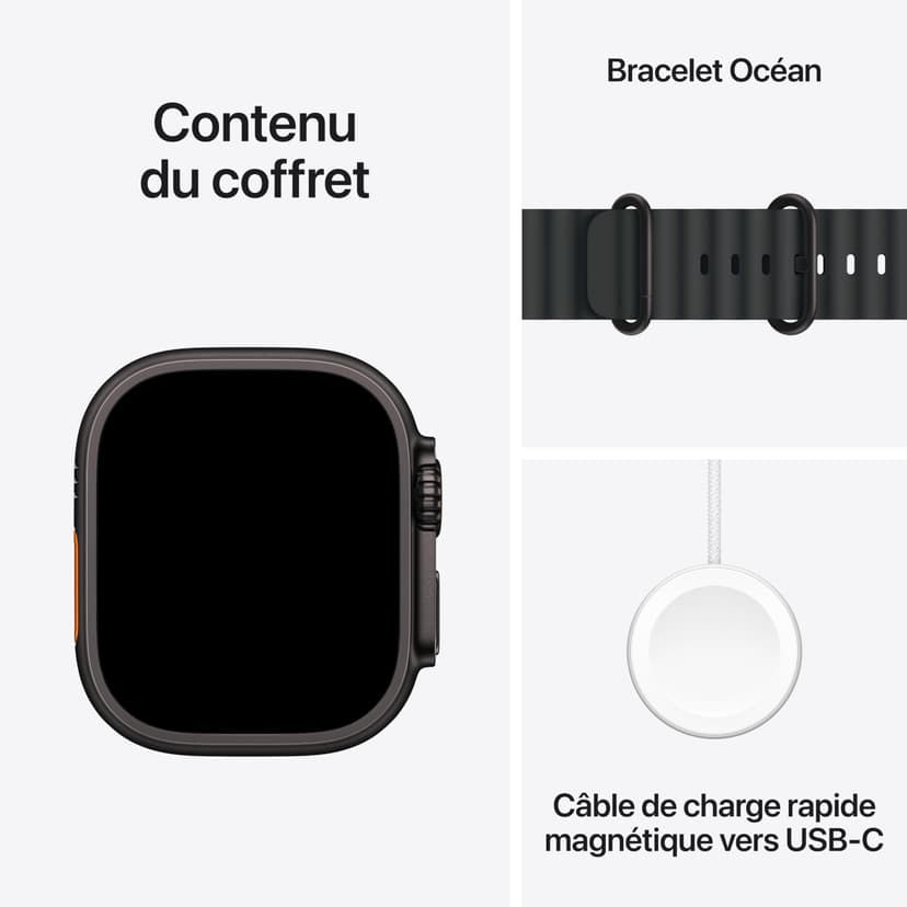 Apple Watch Ultra 3 [GPS + Cellular 49 mm] Montre connectée Course à Pied et Multisport avec boîtier Titane Noir et Bracelet Ocean Noir. Communications Satellite, Suivi santé et activité - 6