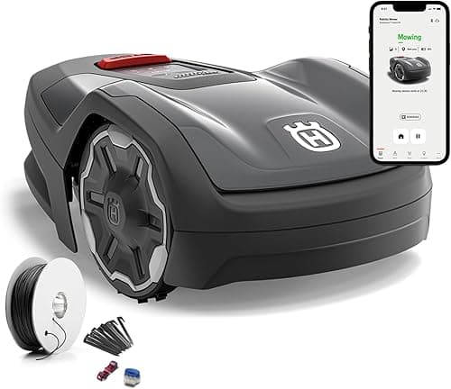 Husqvarna Automower Aspire R4 Robot Lawn Mower for 400 m² of Area, Cordless Lawn Mower, Control via Connect App (with Voice Control, Wi-Fi, Bluetooth) and Installation Kit