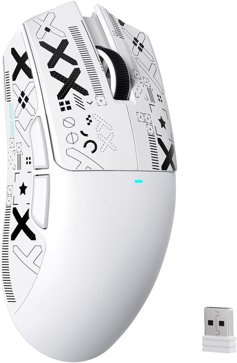 ATTACK SHARK X11SE Wireless Gaming Mouse, 63g Superlight With PixArt PAW3311 Sensor, 22000 DPI, Tri-Mode BT/2.4Ghz/Wired, 1000Hz Polling rate, 300mAh Battery, Dual Driver, for PC/Xbox/PS/Mac (White) - 1