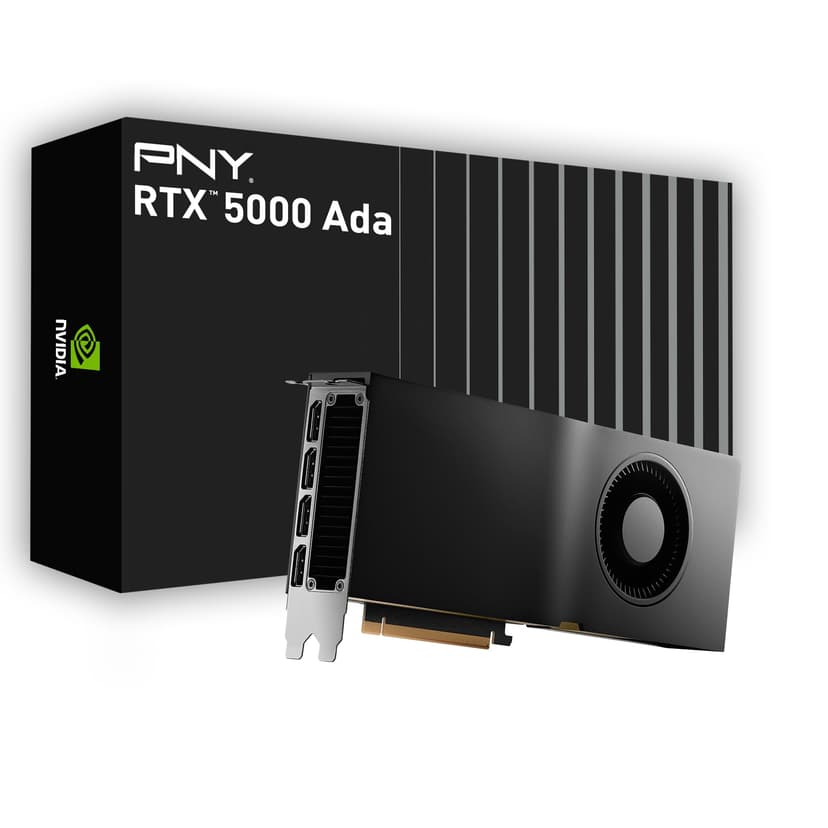 PNY NVIDIA RTX 5000 Ada Generation 32GB GDDR6 PCI Express 4.0 Dual Slot 4X DisplayPort, 8K Support, Ultra Quiet Active Fan - 1