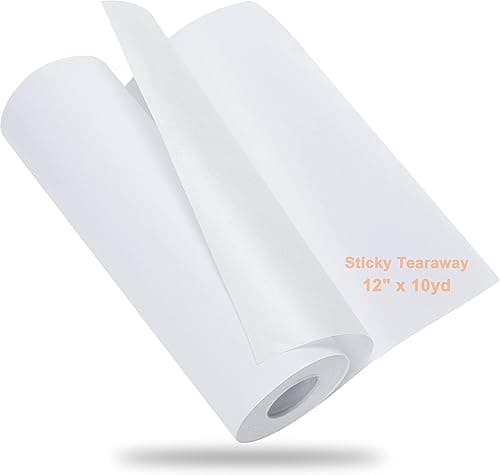 New brothread Collant Auto-Adhésif Tear Away (détachable) Stabilisateur de Broderie 12"x10Yd (30.5cmx9M) Rouleau - Poids Médium pour Tissu Gratté & Cerceau Moins Broderie