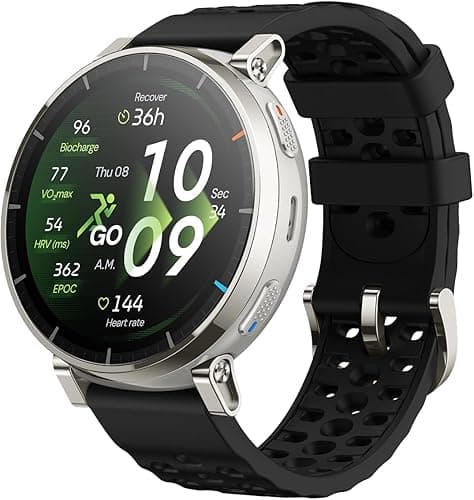 Amazfit Active 3 Premium GPS Running Smart Watch 45mm, 1.32" AMOLED Sapphire Display, 12-Day Battery, 4GB, NFC, Offline Maps, 170+ Workouts, 5 ATM, Heart Rate & Fitness Tracker for Android & iPhone
