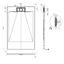 SONNI Receveur de douche plat 140 x 90 cm - Blanc - 32 mm - Aspect ardoise et structure antidérapante - Avec siphon - 8