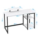 GreenForest Bureau avec Rangement,100 x 50cm Bureau d’Ordinateur avec Support de Moniteur,Bureau Gaming avec Étagères de Réversibles,Petite Bureaux à Domicile et Postes de Travail Informatiques,Blanc - 3
