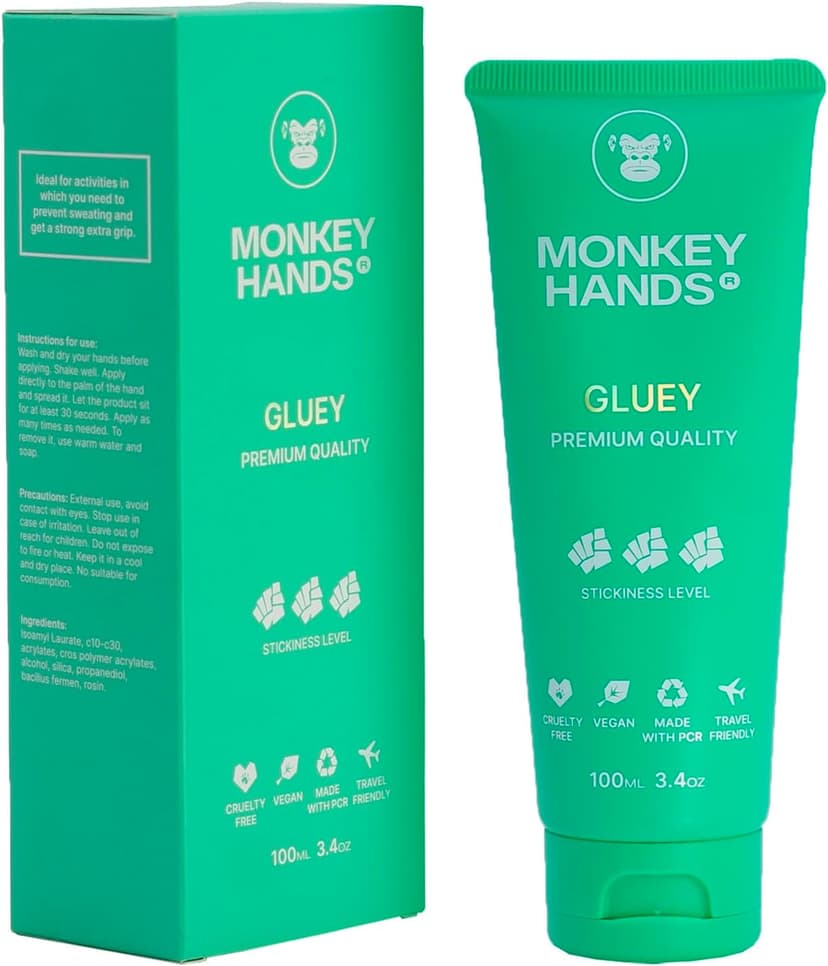 MonkeyHands Gel Grip – High-Performance Grip Aid for Dry Hands for Pole Dance, Gymnastics, Calisthenics | Vegan, Skin-Friendly | Rings, Parkour, Tennis, Padel – Gluey, 100 ml - 1