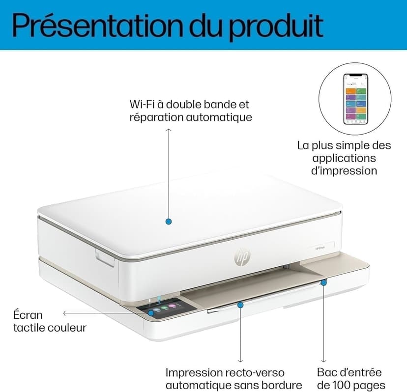 HP Envy 6120e All-in-One Thermal Inkjet Printer - White - 4