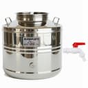 Stainless Steel Barrel 30 Litres for Oil and Wine - Food Grade Stainless Steel Container with Tap and Screw Cap | Canister Barrel for Olive Oil, Wine, Food Liquids - 1