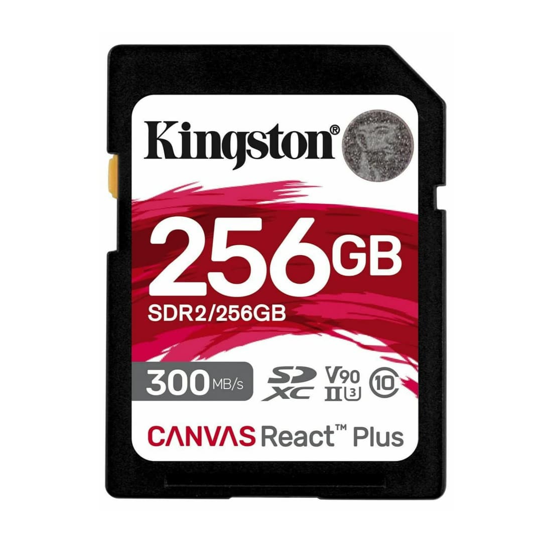 Kingston Canvas React Plus 256GB SDXC Memory Card UHS-II 300R/260W U3 V90 for Full HD/4K/8K - SDR2/256GB