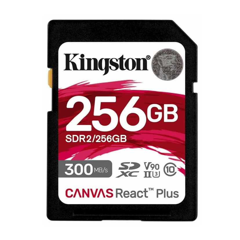 Kingston Canvas React Plus 256GB SDXC Memory Card UHS-II 300R/260W U3 V90 for Full HD/4K/8K - SDR2/256GB - 1
