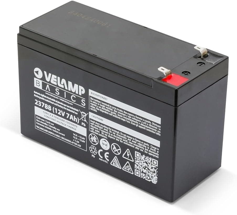 Rechargeable Lead-Acid Battery, Lead-Acid Battery with Faston Connectors, 12V 7Ah. For UPS, alarm systems, hobbies...