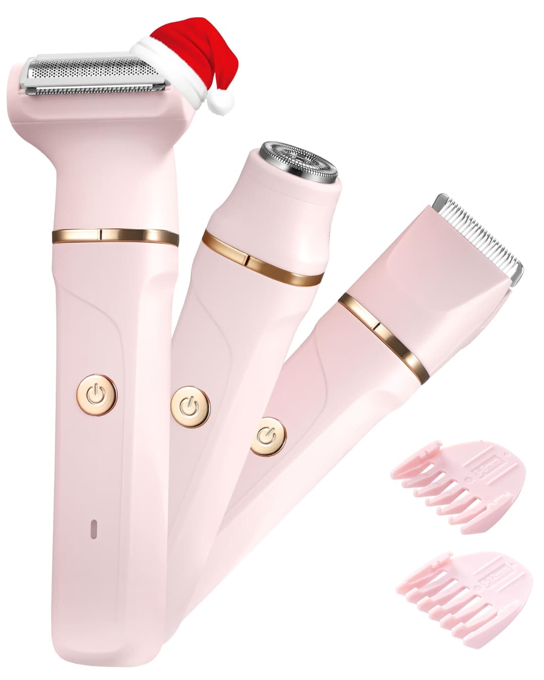 Rasierer Damen,3-In-1 Intimrasierer für Frauen,Gesichtshaarentferner für Frauen,Damenrasierer Elektrisch für Beine, Arme, Achseln und Bikinizone,Wiederaufladbarer Ipx7 Wasserdicht Trimmer Damen, Rosa