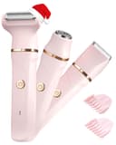 Women's Shaver, 3-in-1 Intimate Shaver for Women, Facial Hair Remover for Women, Women's Shaver Electric for Legs, Arms, Armpits and Bikini Area, Rechargeable IPX7 Waterproof Trimmer Women, Pink - 1