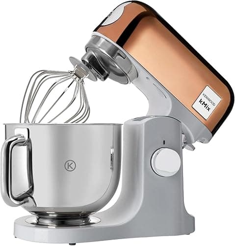Kenwood kMix Editions KMX760GD Robot de cuisine avec bol en acier inoxydable de 5 l, système de sécurité à usage sûr, boîtier en métal, 1000 W, kit de pâtisserie 3 pièces et protection