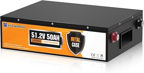 ECO-WORTHY LiFePO4 48 V 50 Ah Battery with BMS Protection and 3000-15000 Cycles, Deep Cycle Lithium Battery for Motorhome, Solar System, Boat, Household, Solar Panel Kit, Camping