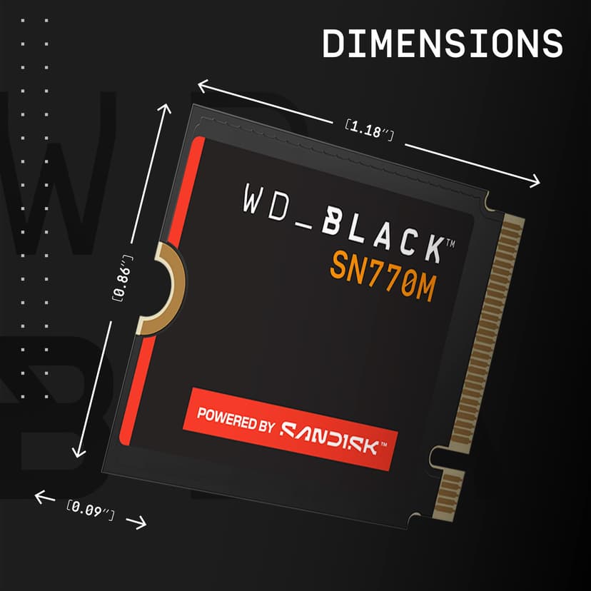 WD_BLACK SN770M NVMe SSD 1TB (Up to 5,150MB/s, M.2 2230, PCIe Gen4, for Asus ROG Ally, Steam Deck, Microsoft Surface for Compatible Laptop Gaming Devices and laptops) POWERED BY SANDISK - 3