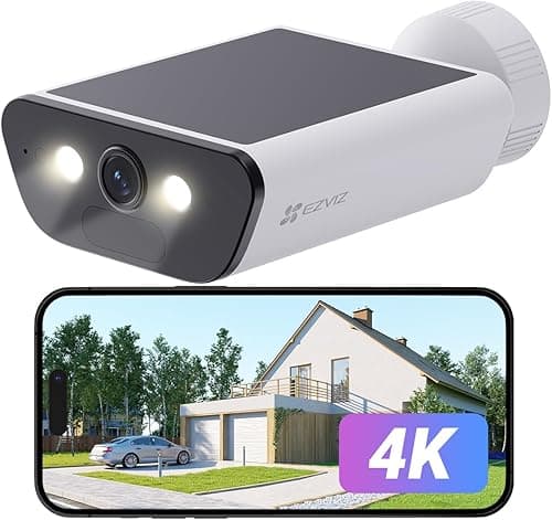 EZVIZ 4K Solar Security Camera with Built-in Solar Panel, AOV Mode 24/7 Recording, Outdoor Wifi Camera, CCTV Cameras, Colour Night Vision, Human Detection, Vehicle Detection, Two Way Audio, CB5