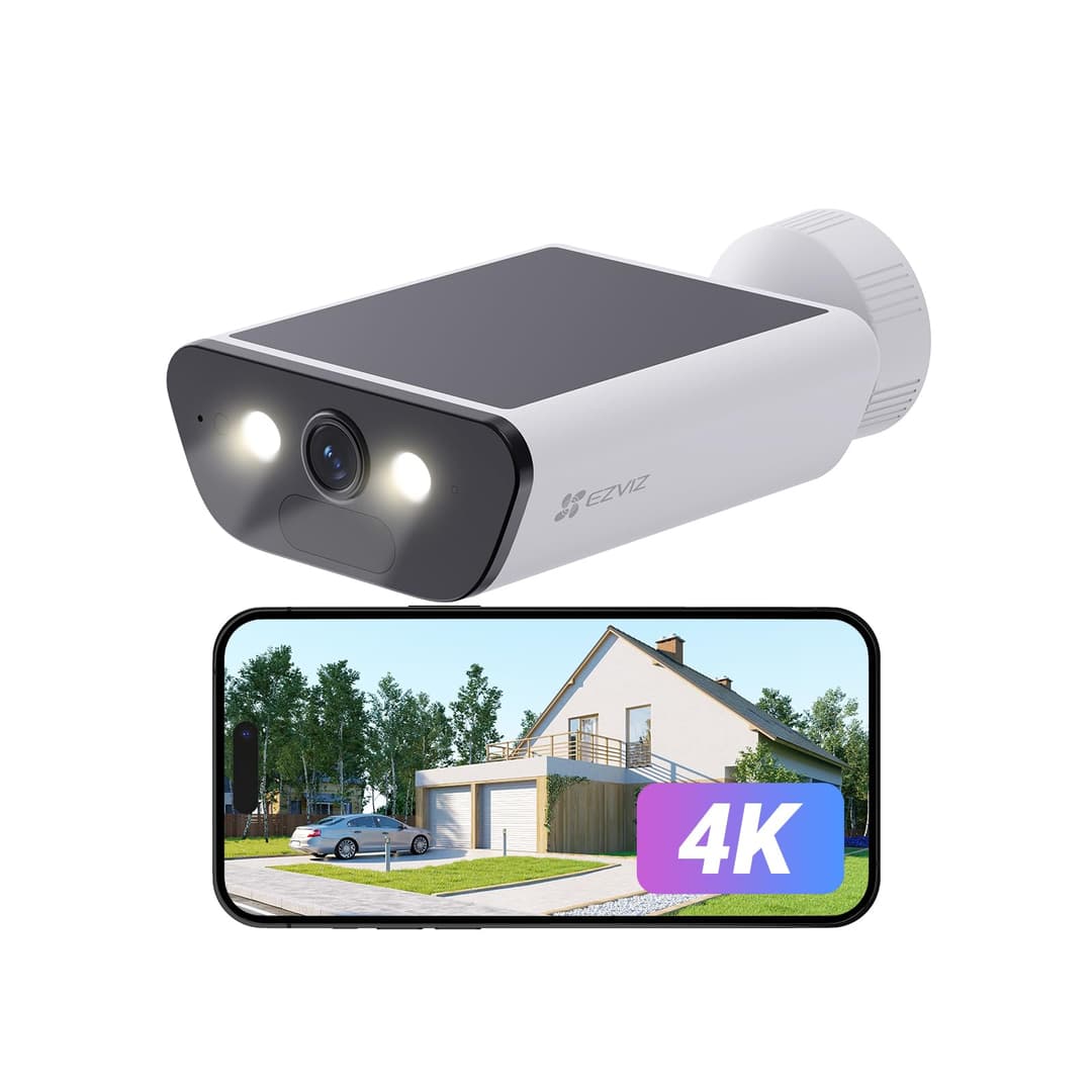 EZVIZ 4K Solar Security Camera with Built-in Solar Panel, AOV Mode 24/7 Recording, Outdoor Wifi Camera, CCTV Cameras, Colour Night Vision, Human Detection, Vehicle Detection, Two Way Audio, CB5