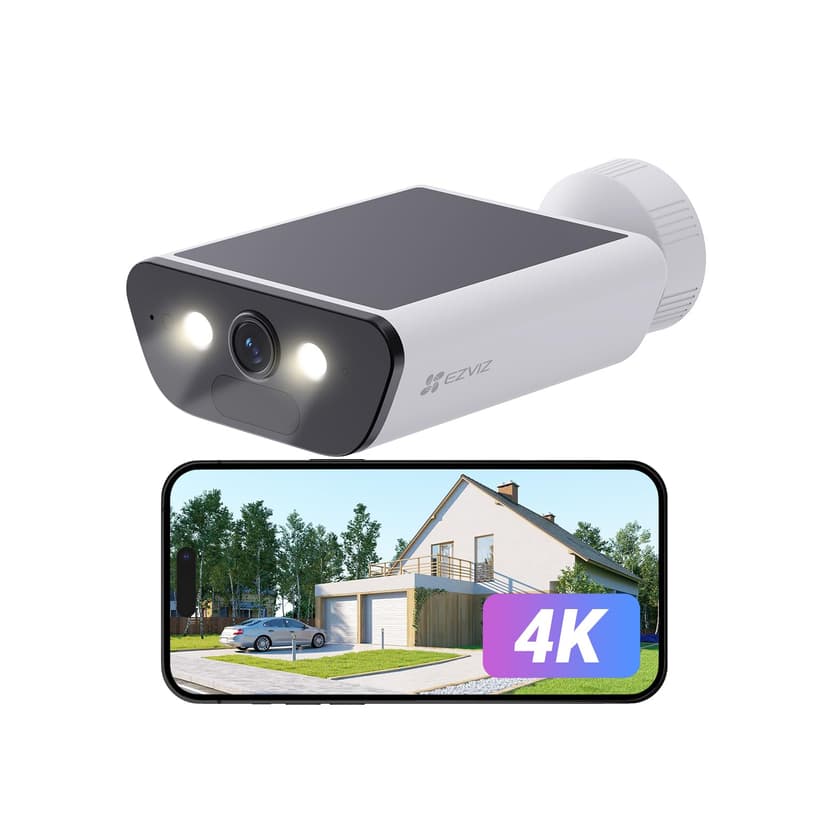 EZVIZ 4K Solar Security Camera with Built-in Solar Panel, AOV Mode 24/7 Recording, Outdoor Wifi Camera, CCTV Cameras, Colour Night Vision, Human Detection, Vehicle Detection, Two Way Audio, CB5 - 1
