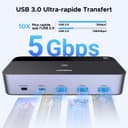 UGREEN 8K@60Hz Displayport KVM Switch 2 Monitors 2 Computers Support 4K@240Hz, 4 Port USB KVM Switcher DP 1.4 KVM Switches for 2 Computers Share Keyboard, Mouse, Hard Drive and 2 Monitors - 6