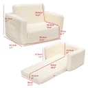 BEJOY Kids Sofa Bed 2-in-1 Flip Out Cuddly Sherpa Toddler Couch Convertible Chair to Lounger Children Sofa Bed Children's Day and Birthday Gift for Girls Boys, White - 4