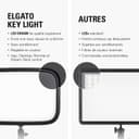 Elgato Key Light - Éclairage de studio pro 2 800 lumens avec pince pour bureau, pour streaming, enregistrement et visioconférence, avec température et luminosité réglables sur Mac, PC, iOS et Android - 5