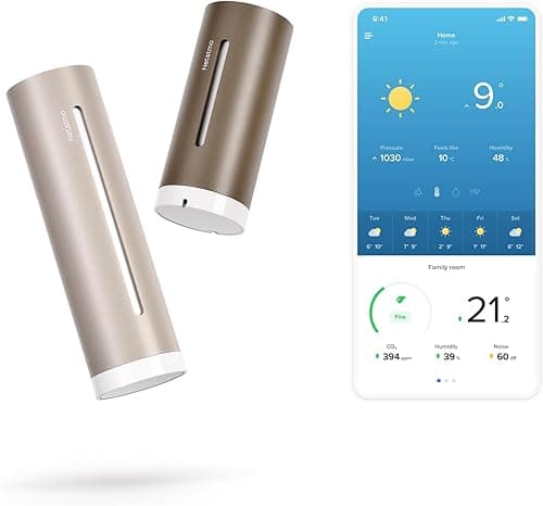 Netatmo Original 2nd Generation Weather Station | Indoor & Outdoor | Temperature, Humidity, Air Quality, UV, Pollen, Weather Forecast | Compatible Apple Home, Alexa, Google Home - Sand - NWS-S-EC