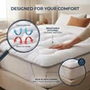 CASABEL Single Mattress Topper 90x200 cm, Breathable Microfibre Mattress Protector with Grey Piping & Wave Stitching, Ultra-Soft & Comfortable - Ideal for Single Beds - 4