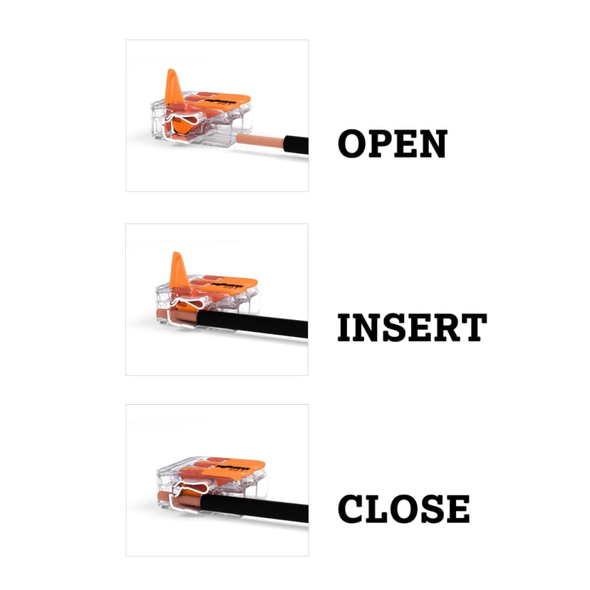 WAGO 221�XP-412�Connection Clamp 2�Conductors with Levers Small 0.2���4�mm� Transparent Design, Pack of 1 - 6