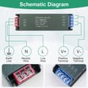 URAQT 24V LED Driver 200W LED Transformer, 220V to 24V Power Transformer, AC 220V to DC 24 Volt 8.33A Compact Ultra-Thin Constant Voltage Low Voltage Transformers for Strip Lights Garden Light - 3