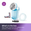 Philips Fabric Shaver, Removes Fabric Pills, Suitable for All Garments, Large Blade Surface, Cleaning Brush, Includes Batteries, Blue (GC026/00) - 3