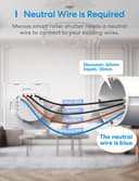 Meross Smart Roller Shutter Switch (NEUTRAL WIRE REQUIRED), Curtain Switch Compatible with Alexa and Google Home, Percent Control, Voice Control and Remote Control (2) - 3