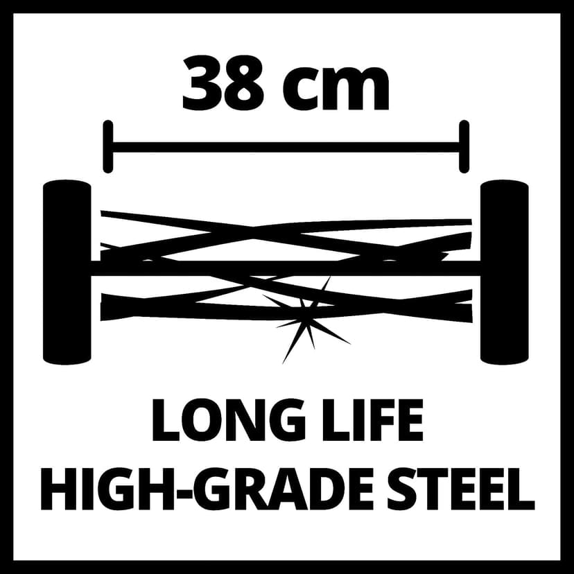 Einhell Tondeuse à Gazon Manuelle GC-HM 38 S-F (Jusqu’à 250 m², réglage de la Hauteur de Coupe sur 4 Niveaux de 13 à 38 mm) - 8
