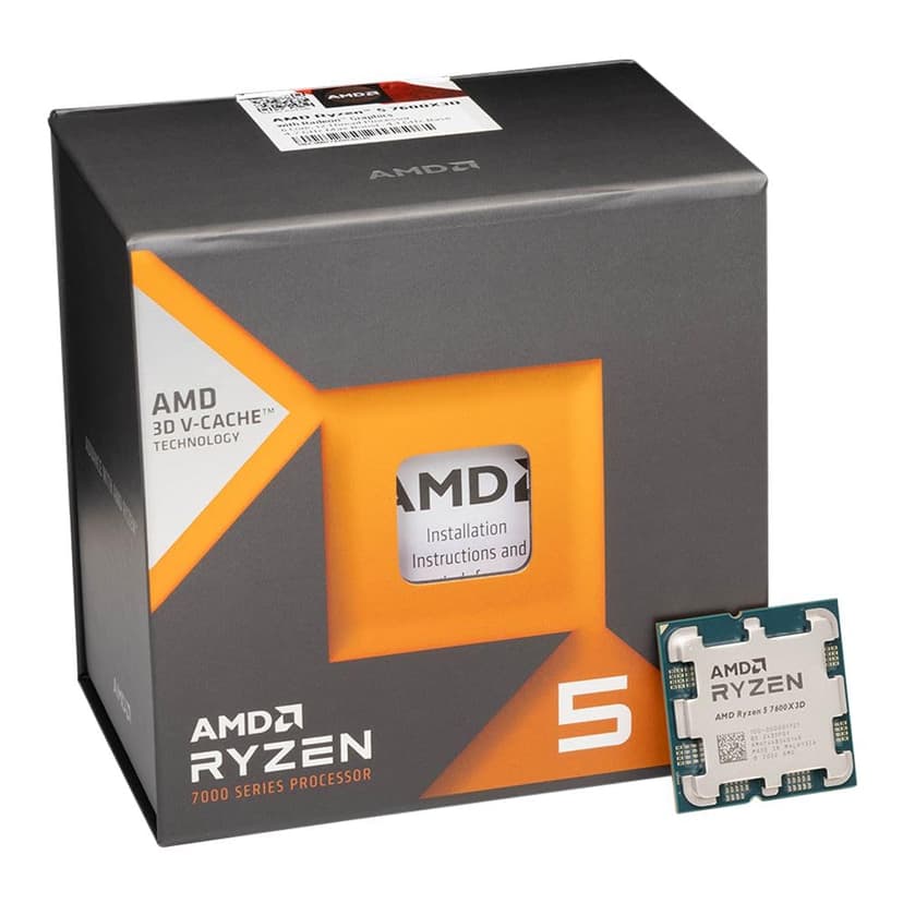 AMD Ryzen 5 7600X3D Raffaello AM5 4,1 GHz 6 c?urs en boîte - Dissipateur de chaleur non inclus -10001721WOF - 3