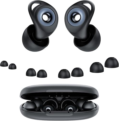 Bouchon D'oreille Pour Dormir, Anti-Bruit 45 dB, Bouchons Réutilisables en Silicone Souple et Ergonomiques, 4 Tailles (XS/S/M/L), Adaptés Pour Dormir/Voyager/Se Concentrer/Concert