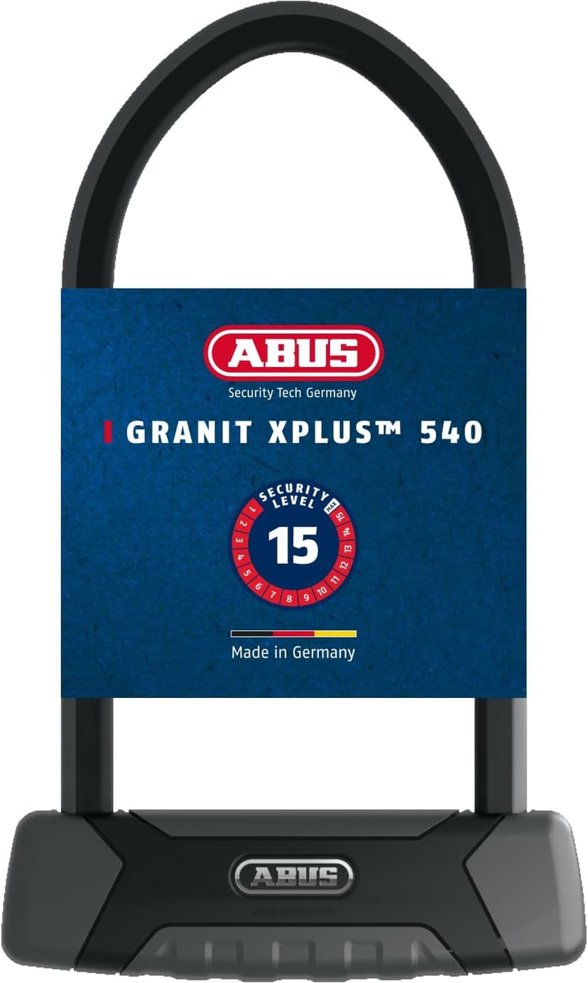 ABUS U-lock Granit XPlus 540 - Bike lock with XPlus cylinder - security level 15 - Black/grey - 1