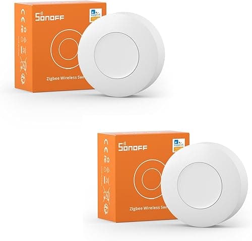 2 Pack SONOFF SNZB-01P Zigbee Wireless Switch, 2 Way Cont…