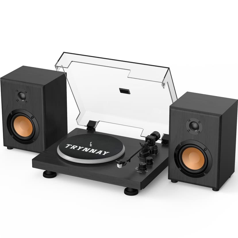 Trynnay Giradischi, Lettore con Contrappeso Regolabile, Bluetooth In/Out, 33/45 RPM, Riproduce Dischi in Vinile da 7/10/12 Pollici, Suono Hi-Fi per gli Appassionati di Musica, Nero - 8