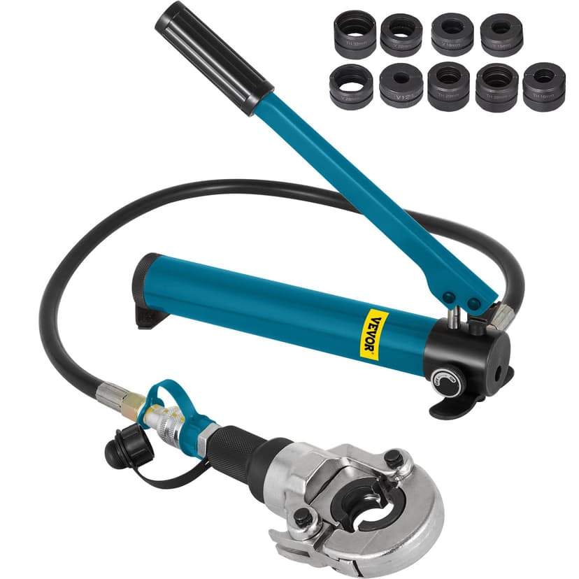 VEVOR Hydraulic Pliers with 9 Removable Diameters, 360° Rotatable, Pliers Spacer with Pressure Force 6T, Hydraulic Crimping Tool Suitable for V/TH Shape Connectors 12-28 mm / 16-1.0 mm 260 inches - 1