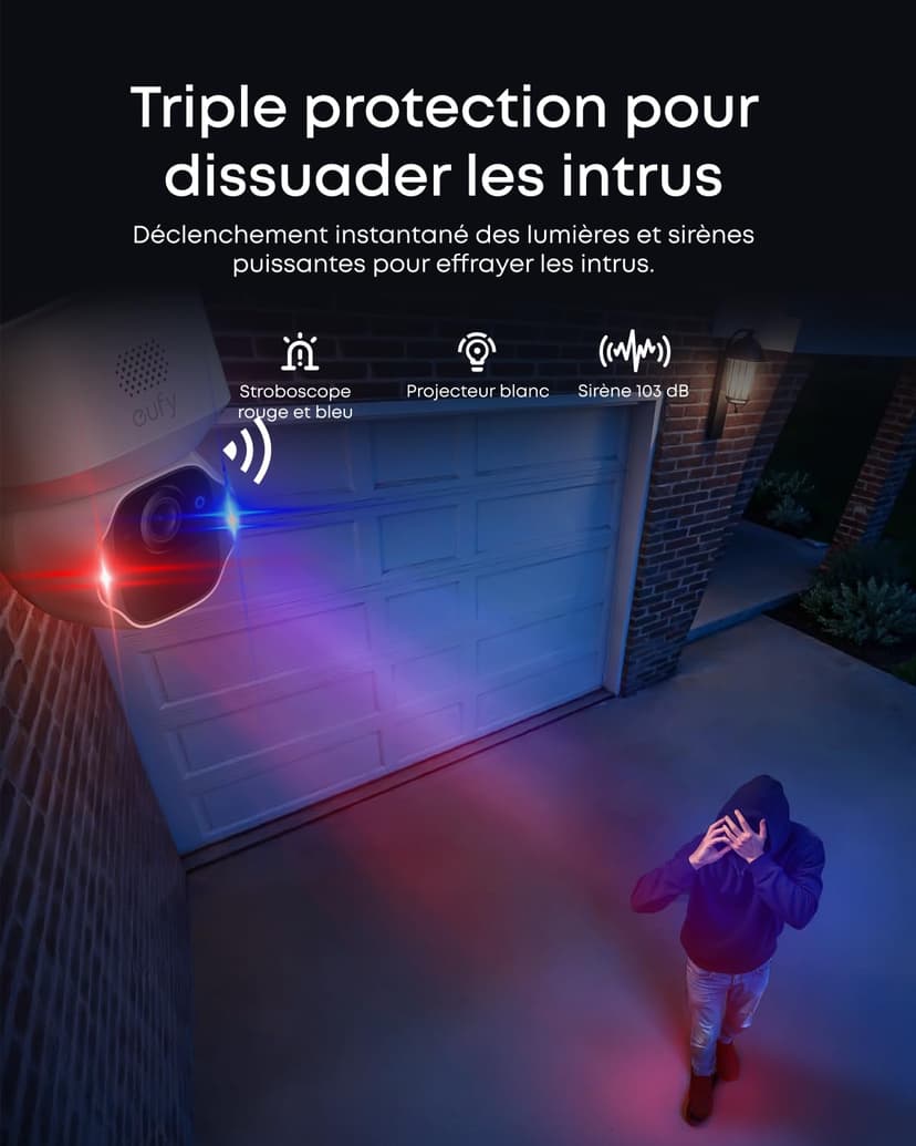 eufy Security SoloCam E42, caméra Solaire 4K sans Fil pour Dehors, Suivi IA, Stroboscope,Camera Surveillance WiFi, Reconnaissance faciale,Stockage Local Jusqu’à 14 TB - 6