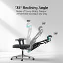 Hbada P3 Pro Ergonomic Office Chair with 2D Adjustable Lumbar Support, 3D Adjustable Headrest and Armrest, 135° Stepless Tilt Function, Black - 6
