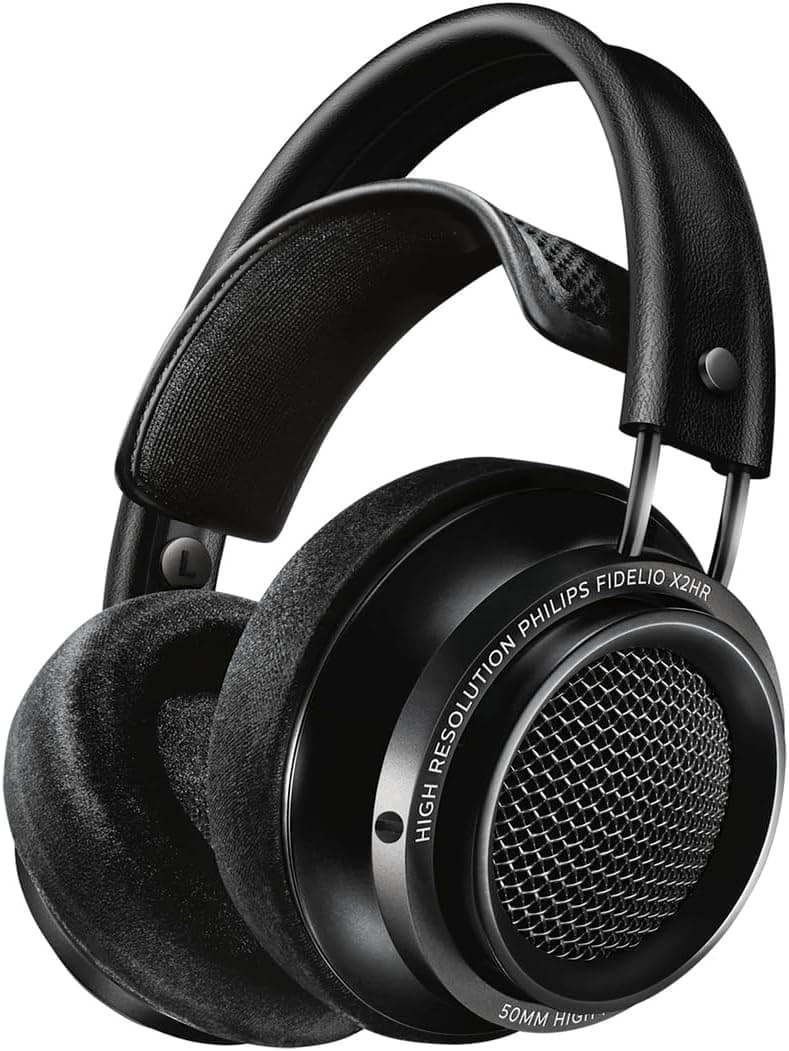 Philips Fidelio X2HR Over-Ear High Resolution Wired Headphones | Open-Back Design | Double-Layered Ear Shells | 50 mm Neodymium Drivers | Deluxe Memory Foam Earpads - 1
