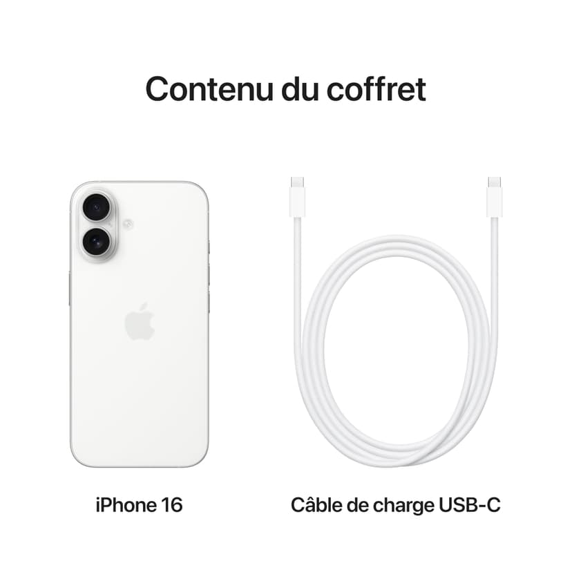Apple iPhone 16 (128 Go) - Blanc - 6
