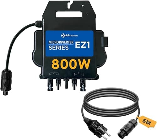APsystems EZ1-M Micro Inverter 800 W with Wi-Fi and Bluetooth, PV VDE Certified, Plug & Play Inverter, Ideal for Balcony Power Plant