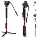 NEEWER 71.6 Inch Pro Camera Monopod Telescopic Carbon Fiber Monopod with Quick Release Plate Compatible with DJI RS Gimbals, Removable Base for Camera Camcorder, Maximum Load 6kg, TP71 - 1