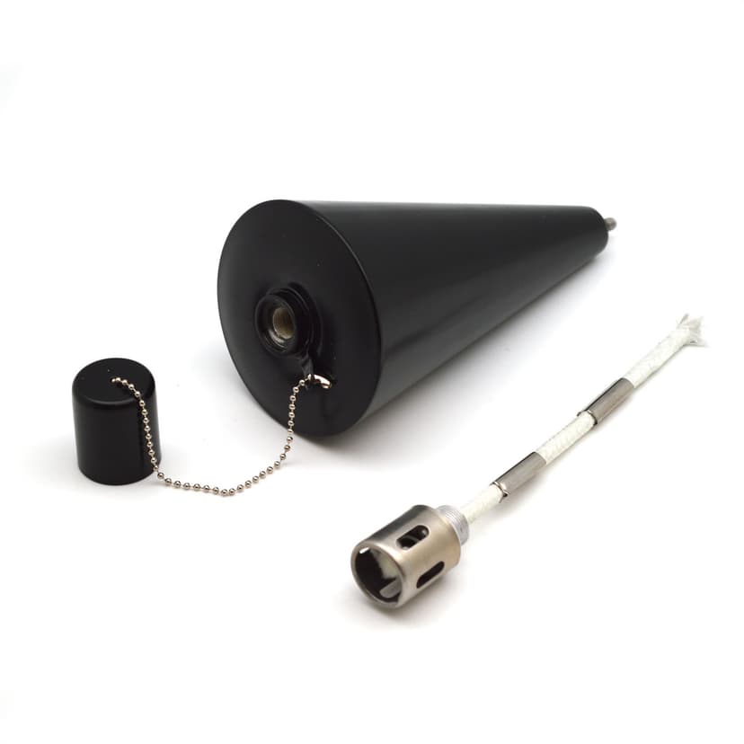 Harbour Housewares Metal Garden Torches - Cone - Pack of 6-146cm Black Garden Torches Lighting Modern Outdoor Lighting Paraffin Oil Lamp Candle Flame Lantern for Parties, Outdoor Events, BBQs - 3