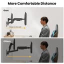 IMtKotW Monitor Wall Mount 2 Monitors for 17-32 inch Flat & Curved Screens, 9kg/arm, Ergonomic Height Adjustable Tilt/Swivel and Rotate, VESA 75x75/100x100 Monitor Mount Wall - 3